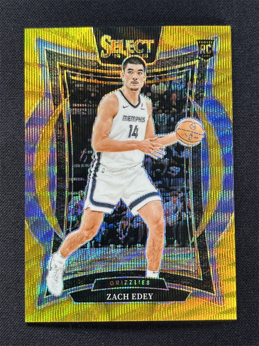 2024-25 Panini Select Zach Edey #98 Concourse Gold Wave Prizm Rookie RC /10