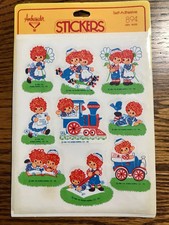 Raggedy Ann  Andy vintage stickers in package Hallmark Ambassador 1980