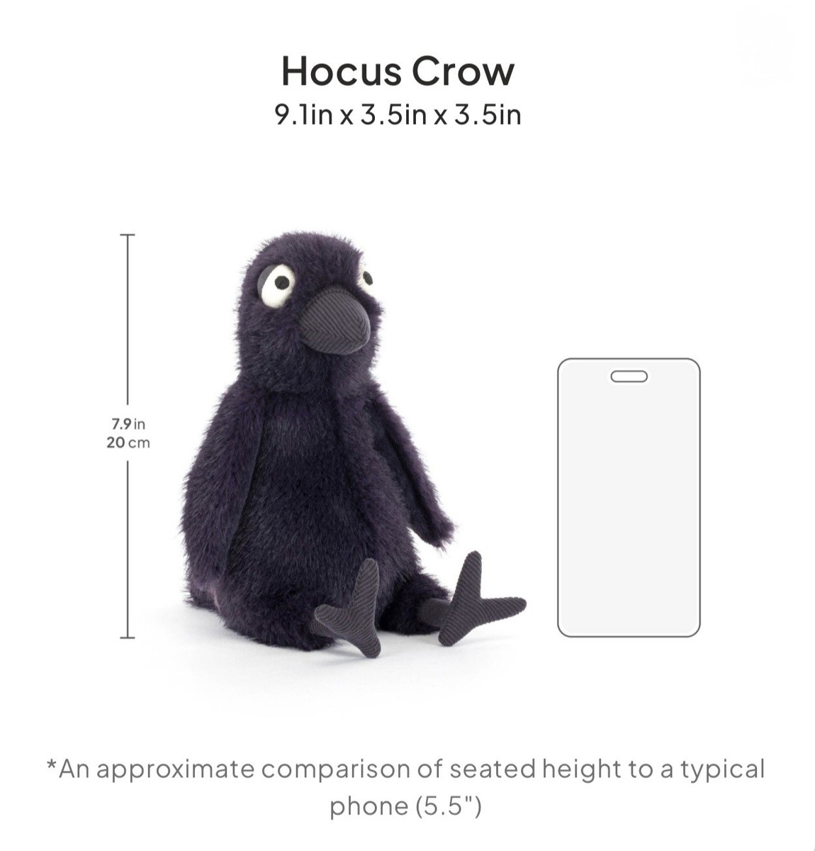 Jellycat Hocus Crow Authentic 23CM for sale online | eBay