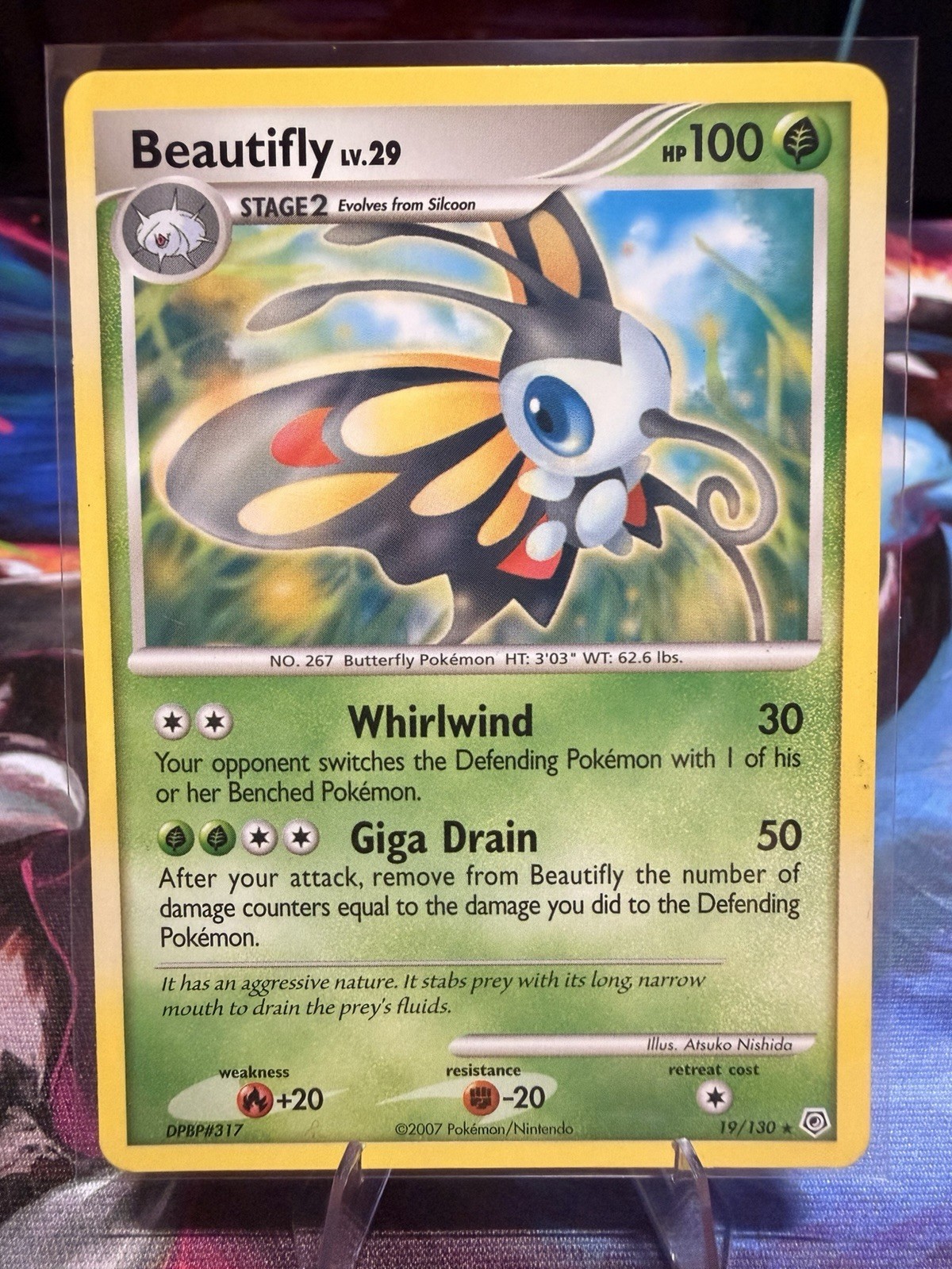 Pokémon Beautifly 100HP Diamond & Pearl 19/130 Rare Regular Card English
