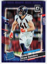 2023 Donruss Optic Purple Shock Drew Sanders Rookie #230 Denver Broncos RC