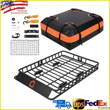 Universal Roof Rack Cargo Basket 51"x36"x5" with Bag 200LBS for SUV Car Truck
