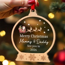Bumps First Christmas Mummy Daddy Parents To Be Ornament Bauble With Gift Bag