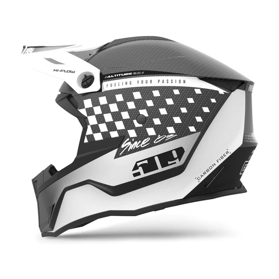 509 Altitude 2.0 Offroad Carbon Fiber Helmet Fidlock DOT ECE Speedsta White — 第 2/4 张图片