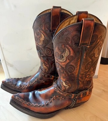 Sendra Western Boots Gr. 44 Leder Cowboy Stiefel Vintage Used Look