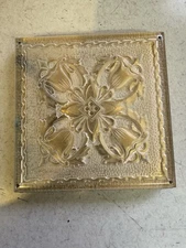 Vintage Rex Fifth Avenue Compact Mirror Powder Box Sterling? Inlaid Deposit