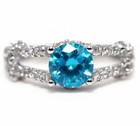 1CT Aquamarine 925 Solid Sterling Silver Ring Jewelry Sz 8  — photo 1