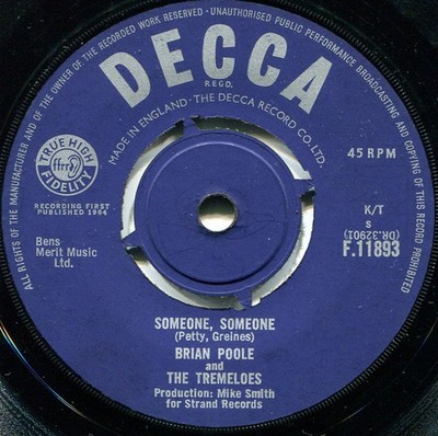 Brian Poole & The Tremeloes - Someone, Someone (7'') (Good Plus (G+)) - 377057751