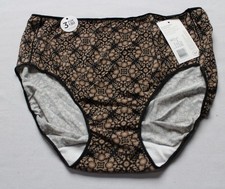 Jockey Women's Hip Brief Microfiber Underwear LB3 Beige/Black Size 7/L NWT