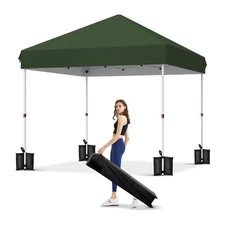 10x10 ft Instant Pop-Up Canopy Tent, Commercial Gazebo Patio Tent with UV-Res...