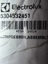 Genuine OEM Electrolux 5304532451 Refrigerator Compressor Assembly
