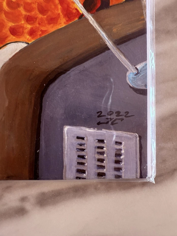 🔥Garbage Pail Kids Adam Bomb Atari Pac-Man Jeff Cox painting Glow In Dark🔥 - Image 2 of 2