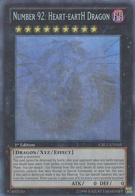 Yugioh! MP Number 92: Heart-eartH Dragon - CBLZ-EN045 - Ghost Rare - 1st Edition