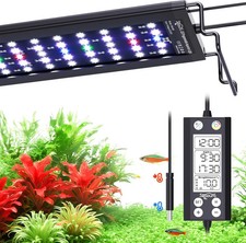WRGB LED Aquarium Light 18-24 Inch Fish Tank Full Spectrum Timer Thermometer DIY