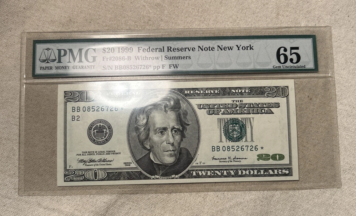 $20 PMG 星级美国纸币| eBay
