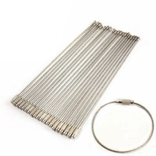 10 Pcs Steel EDC Aircraft Cable Wire Key Chain Ring Twist Screw Lock - 1.5*150mm