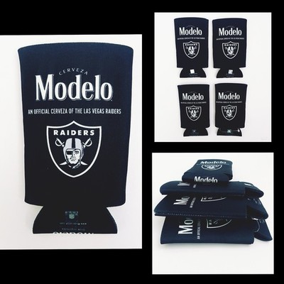 Las Vegas Raiders NFL Modelo Can Koozie Color Black (Set of 4) New