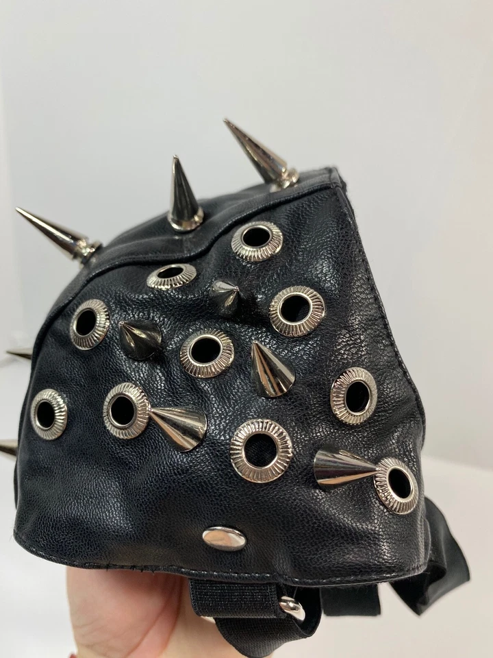 Черный искусственной кожи шип лицо маска Gothic панк косплей взрослых регулируемый костюм - Изображение 3 из 4