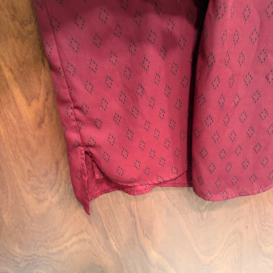 Blusa Maurices XXL vermelha gola cruzada estampa diamante casual - Imagem 4 de 4