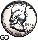 1954 Franklin Half Dollar Proof, Great Album Toner, Solid Gem PR++