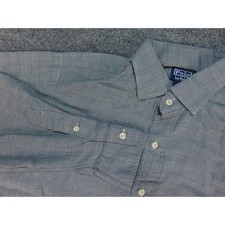 Polo Ralph Lauren Shirt Mens 16x32/33 Regent Classic Fit Grey Blue Micro Check