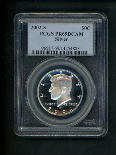 2002-S SILVER US Kennedy Half Dollar 50c .50 PCGS PR69 DCAM Proof Deep Cameo Gem