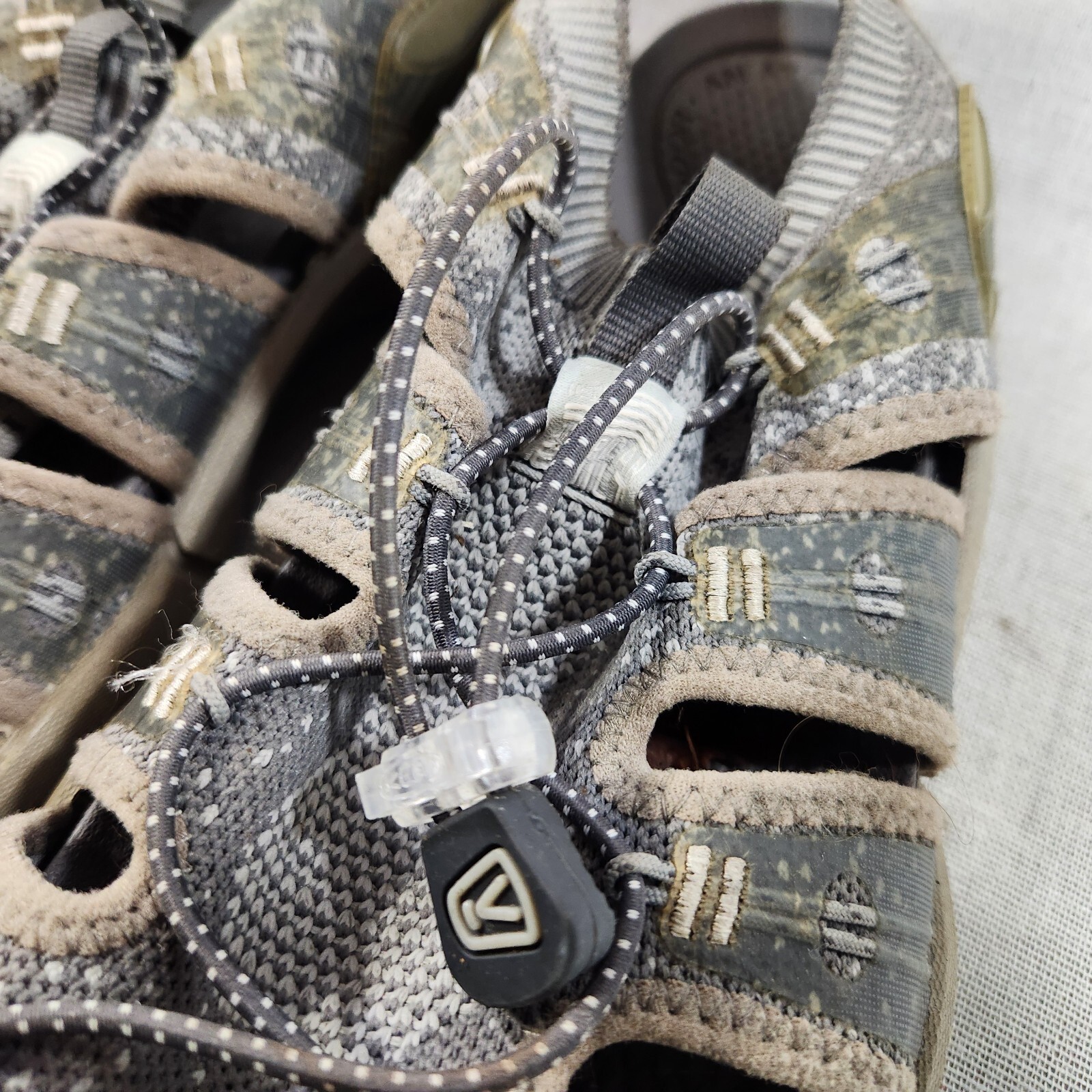 Scarpe sandali uomo Keen Evo Fit One Paloma Raven punta chiusa misura 11 grigio