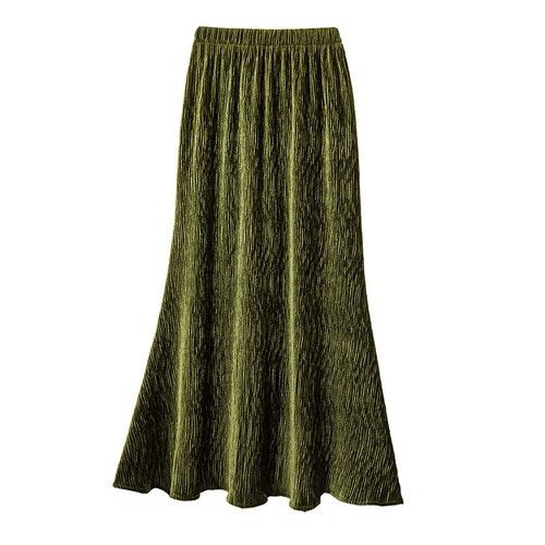 Womens Elegant Corduroy Elastic Waist Slim Fit Wrap Fishtail Skirt Party Dress - Bild 5 von 11