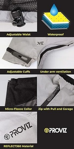Proviz Women's Reflective Waterproof Hooded Jacket SZ 2 - Picture 6 of 8