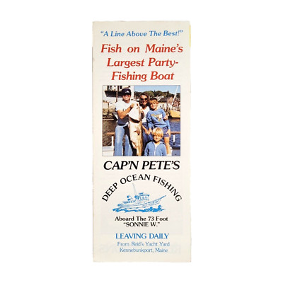 1985 Cap'n Pete Sonnie W. Fishing Charter Boat Brochure Kennebunkport ME Reid's