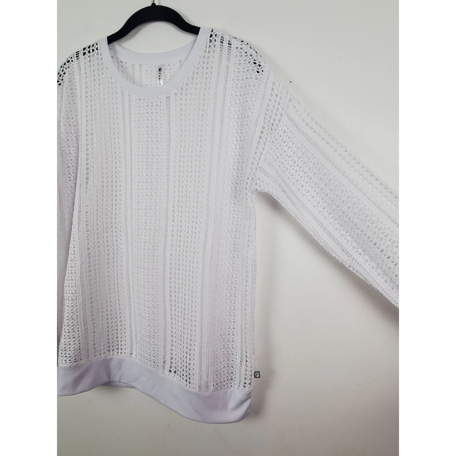 fabletics long sleeve sheer crew neck casual shirt