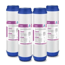 4 Pack Whole House Replacement Water Filter Sediment GAC Coconut 10" x 2.5" 5μm