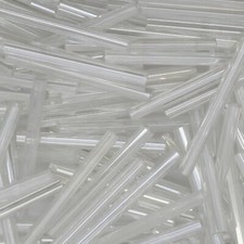 Czech Glass Bugle Beads 25mm  1 inch  Crystal Luster