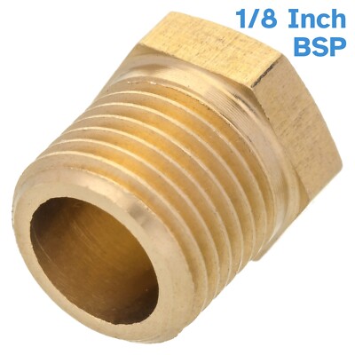 Brass 1/8 Inch BSP Hex Plug End Cap Male Thread Pipe Stop Compression Fitting
