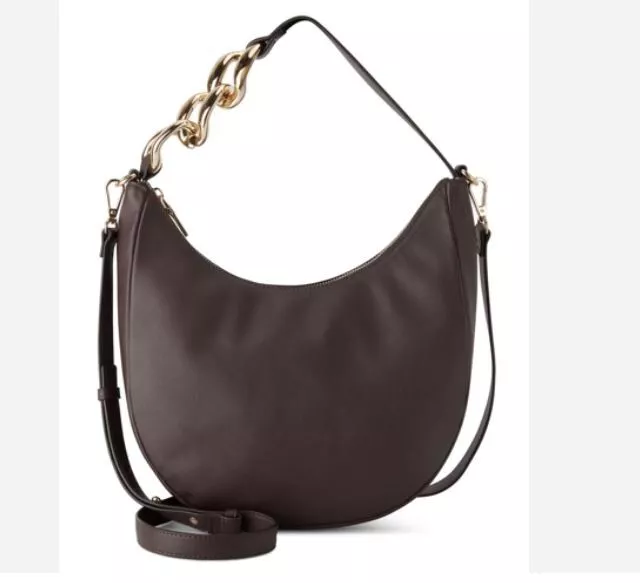 Faux Leather Hobo Crossbody Bag