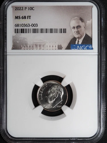 2022-P NGC Graded MS68 FT (Full Torch) Roosevelt Dime #003