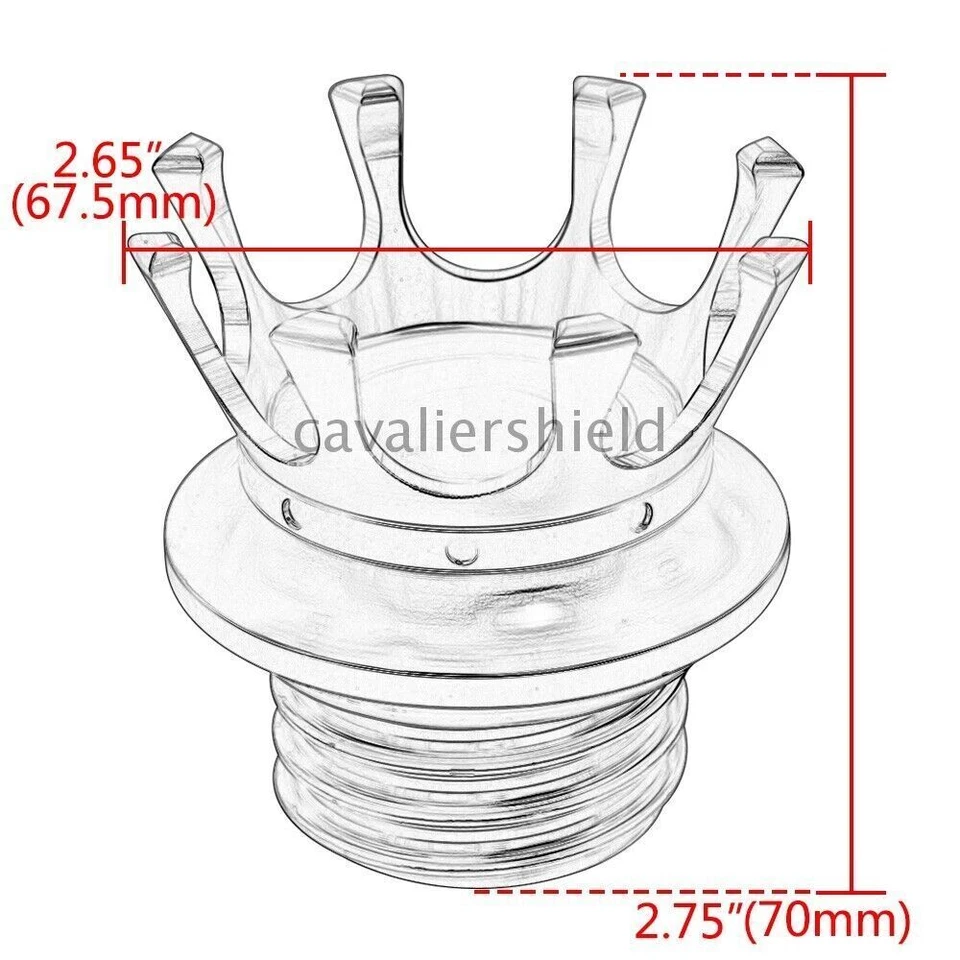 Tapa de tanque de combustible estilo King Crown de cobre para Harley Road King Sportster 883 Dyna Foto 3 de 4