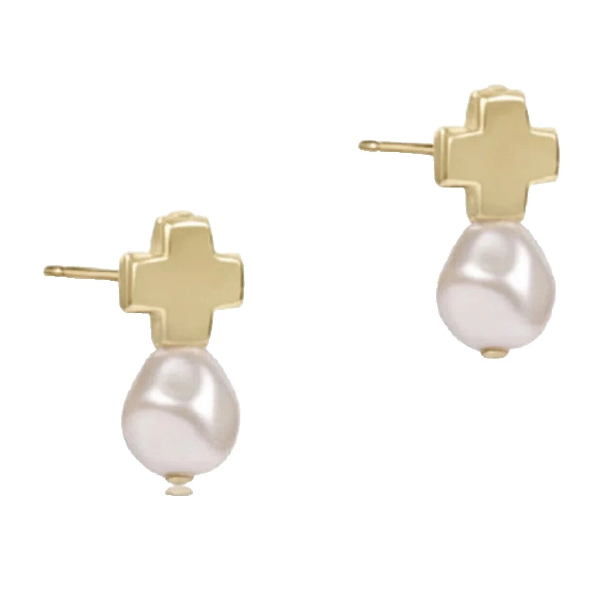 Pearl Stud Yellow Gold Filled Fashion Earrings