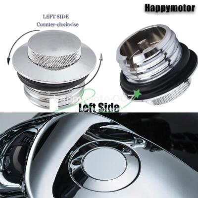 Pop-up Flush Gas Cap Vented Fuel Tank Left Side For Harley Dyna Sportster XL883