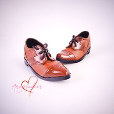 Spliced Suit Shoes Pointed Toe Lace-up Brown for 1/4MSD 1/3SD BJD Doll DIKA POPO