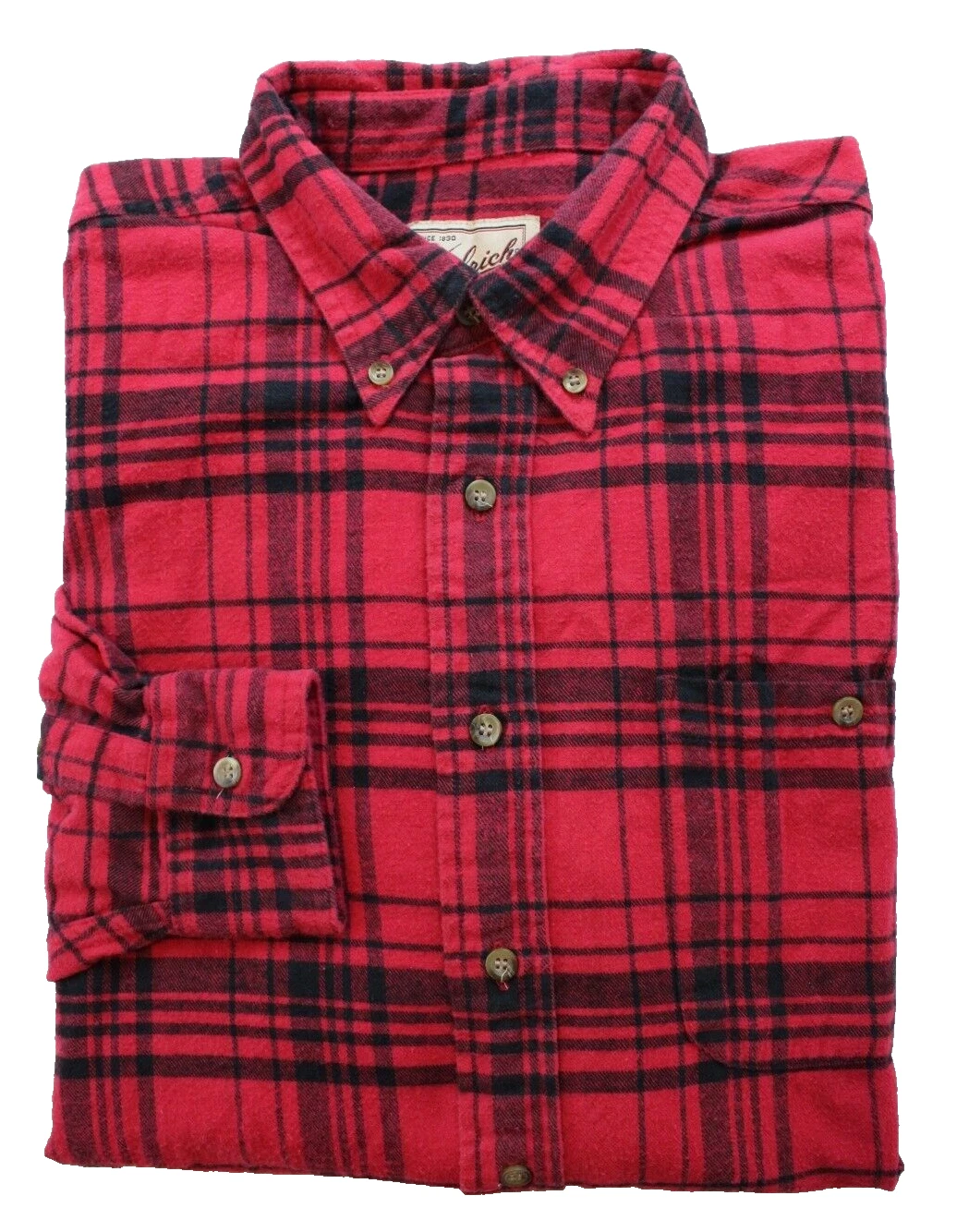 Woolrich Shirt - Mens SIZE XL - Red/Black Plaid Flannel