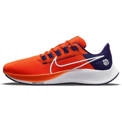 Nike Air Zoom Pegasus 38 Clemson Tigers NCAA Men Shoes Size 10 Orange DJ0819-800 - Picture 2 of 23