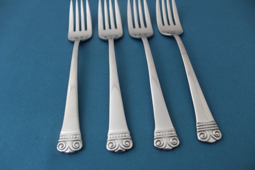 4 Salad Forks Oneida MELODIA 18/10 Stainless Indonesia LIGHT USE 7 1/8" - Picture 2 of 5