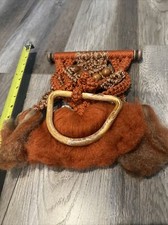 Vintage Handmade Vintage Macrame Plant Hanger wooden Beads A