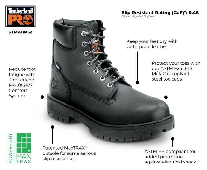 Timberland Z102118* Mens Black Direct Attach 6' Steel Toe