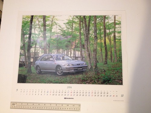 1994 OctoberSubaru Impreza GC GF GM vintage dealer calendar poster ~18x16 Canada