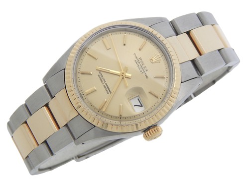 Rolex Datejust Mens 2Tone Yellow Gold and Stainless Steel Champagne Dial 1601 - Picture 3 of 7