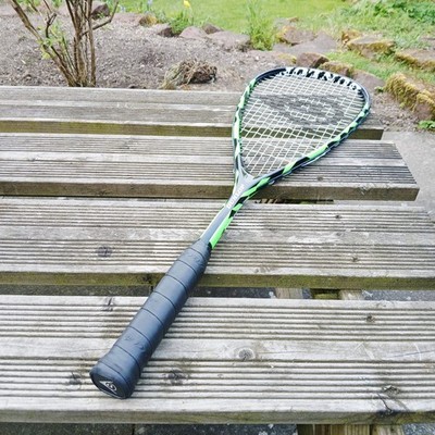 Dunlop Powermax Pro Squashschläger grün und schwarz mit Abdeckung