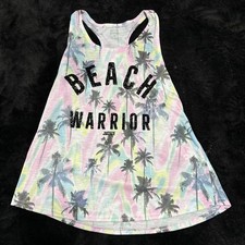 Justice Active Girls Size 12 Pink Floral Tank Top Beach Warrior