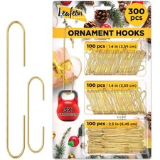 300 PCS Gold Christmas Ornament Hooks S-Shaped Hangers for Tree Decorations